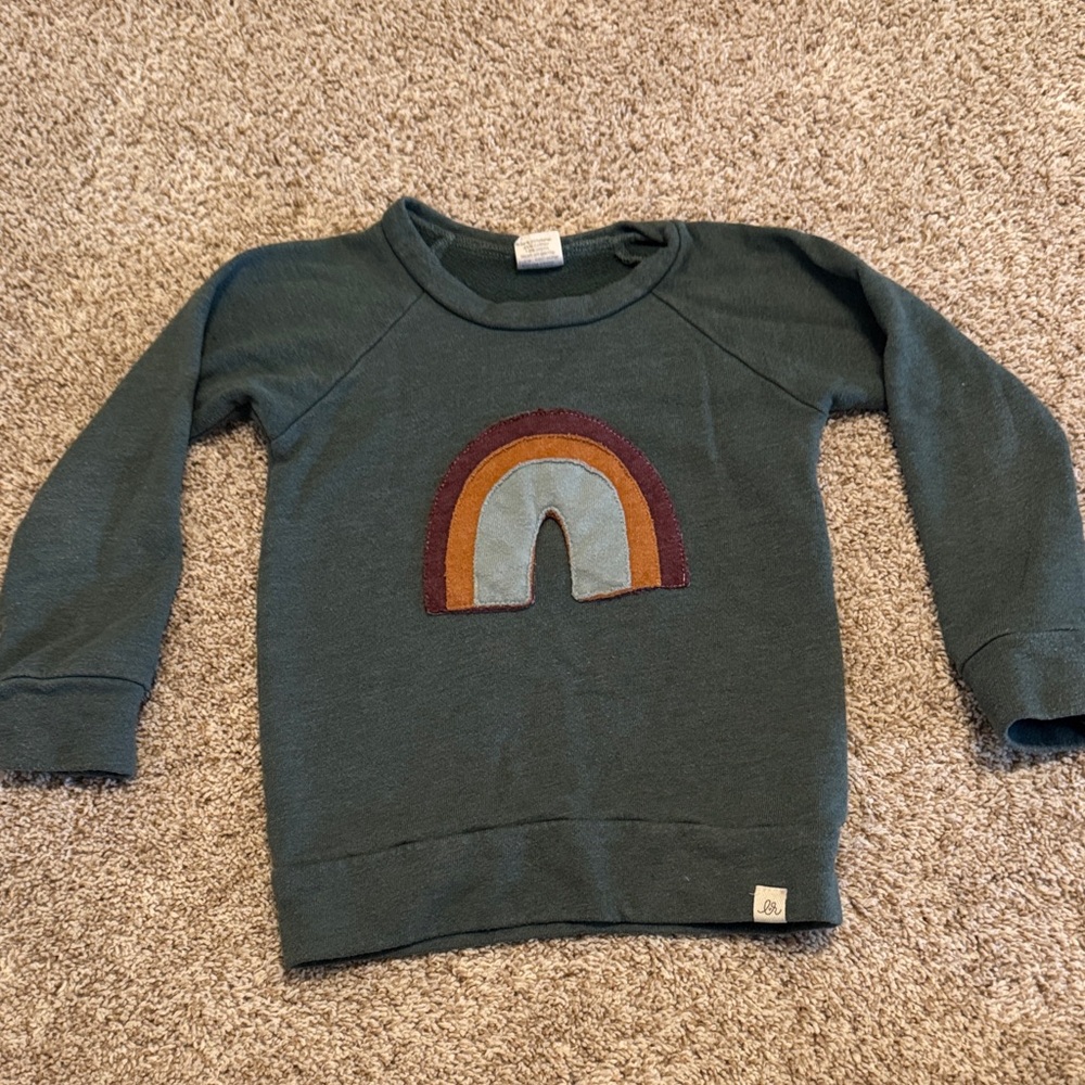 Kids Forest Green Rainbow Sweatshirt
